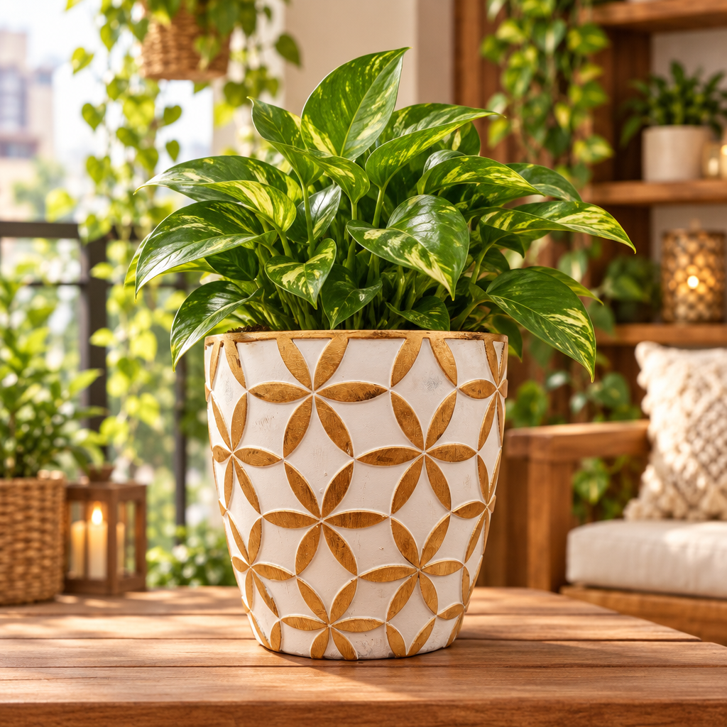 Floral Geometric Planter