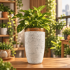 Splatter White & Copper Planter