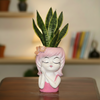 Cute Doll Face Fiber Flower Pot