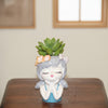 Cute Doll Face Fiber Flower Pot