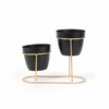 Modern Twin Metal Planter Pot