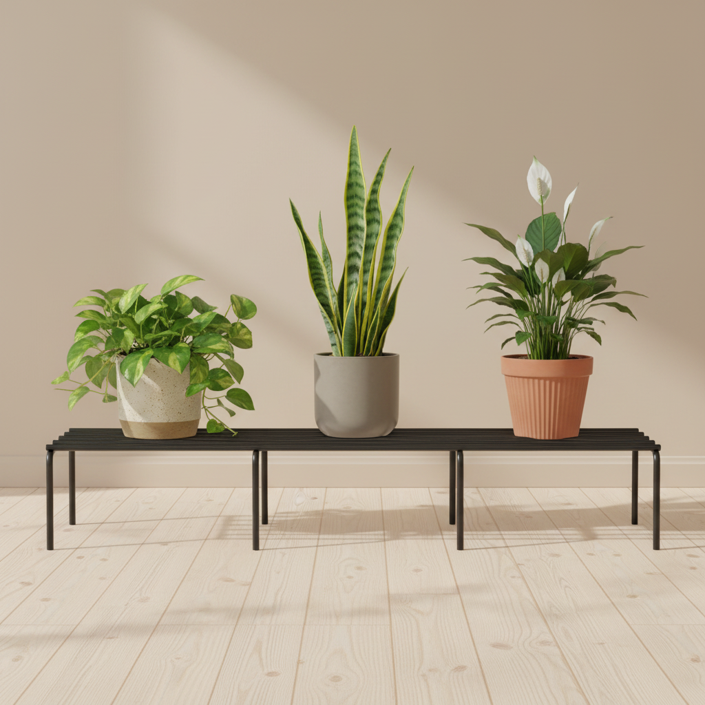Elevated Metal Garden Plant Rack