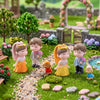 Boy, Girl & Dog Miniature Set of 6