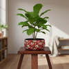 Floral Bloom Pouf Metal Pot
