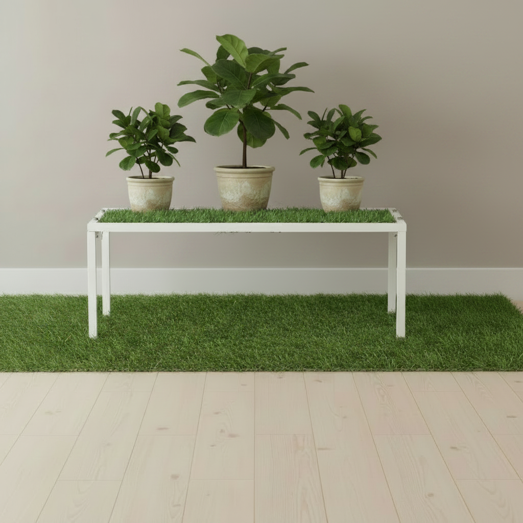 Modern White Metal Plant Stand