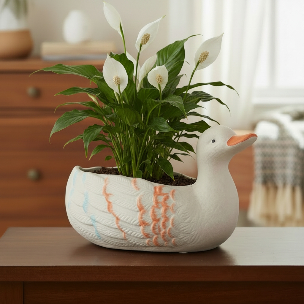 Ceramic Bird Duck Planter Pot