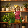 Figurine Planter Girl Parm Planter Pot