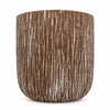 Bark-Textured Cylinder Planter - Brown