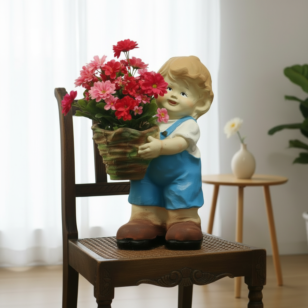 Boy Holding Planter Pot