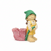 Resin Girl Standing Planter Pot