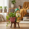 Resin Girl Standing Planter Pot