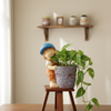 Figurine Planter Holding Rock Pot