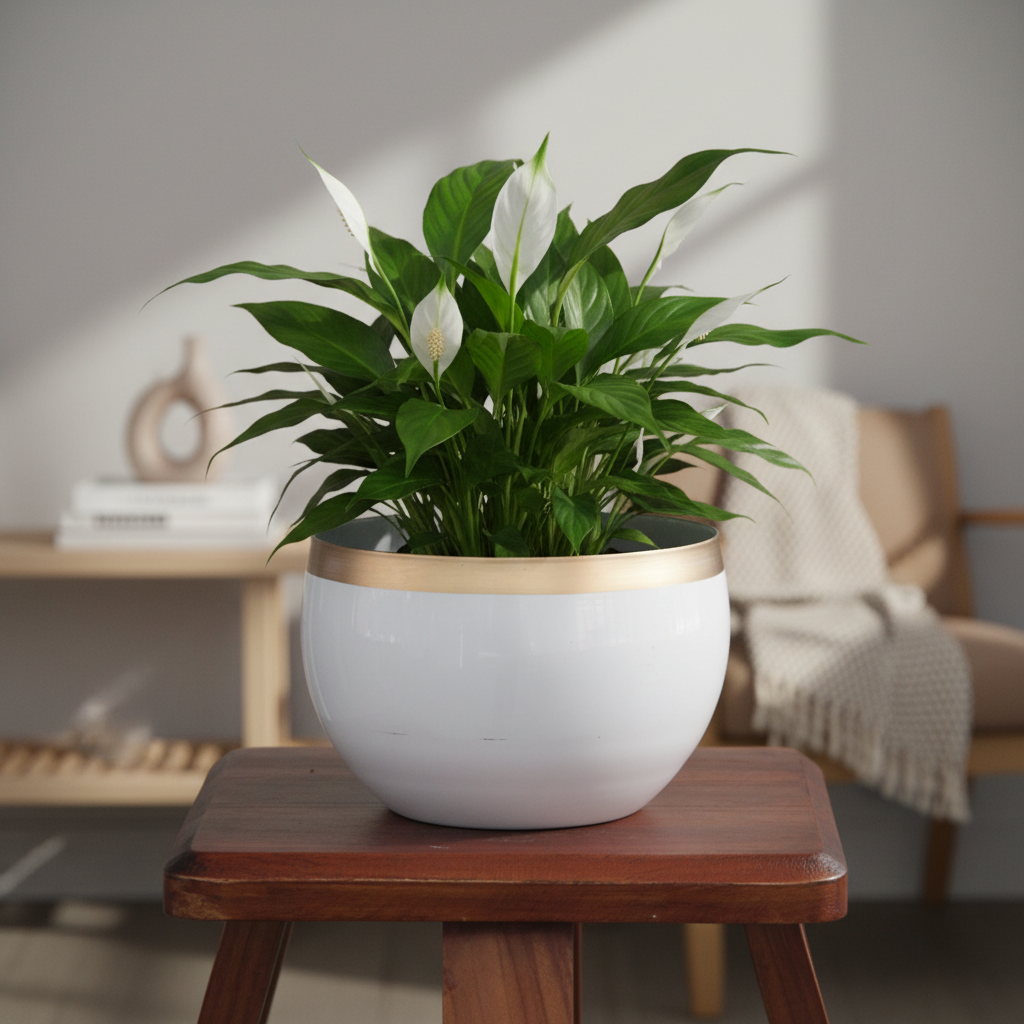 Floral Elegance Metal Pot