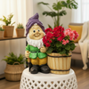 Charming Garden Gnome Basket Decor Pot