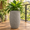 Elevated Grey Texture Ceramic Pot
