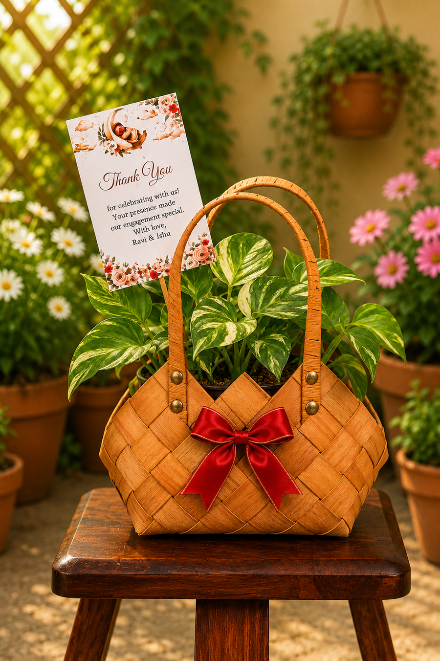 Premium Woven Basket Plant Gift