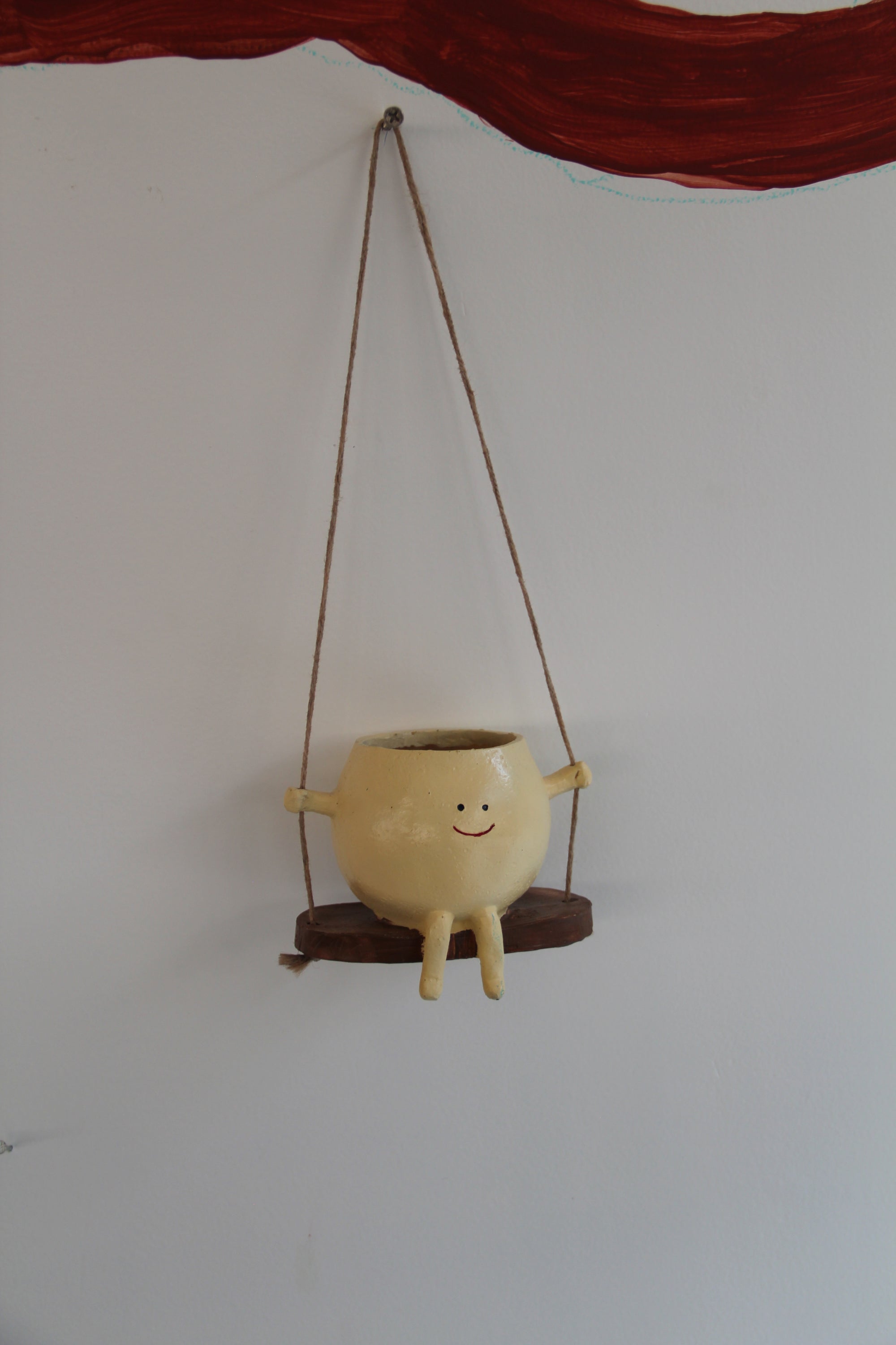 Resin Garden Decor Hanging Cute Smile Face Planter