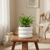 Modern Ringed Ceramic Planter Pot