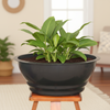 Wide-Mouth Plastic Bowl Planter Pot
