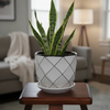 Diamond Lined Decorative Ceramic Pot