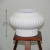 Luna Fluted Ceramic Pedestal Planter Pot