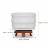 Classic White Band Ceramic Planter Pot