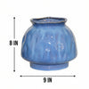 Blue Glazed Ceramic Planter Pot