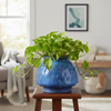 Blue Glazed Ceramic Planter Pot