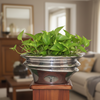 Chrome Pedestal Planter Pot