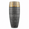 Elevated Grey with Gold Textured Ceramic Pot