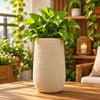 Elevated Beige Texture Ceramic Pot