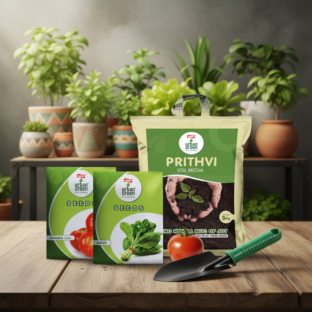 Urban Kitchen Garden Starter Kit – Tomato & Palak Combo
