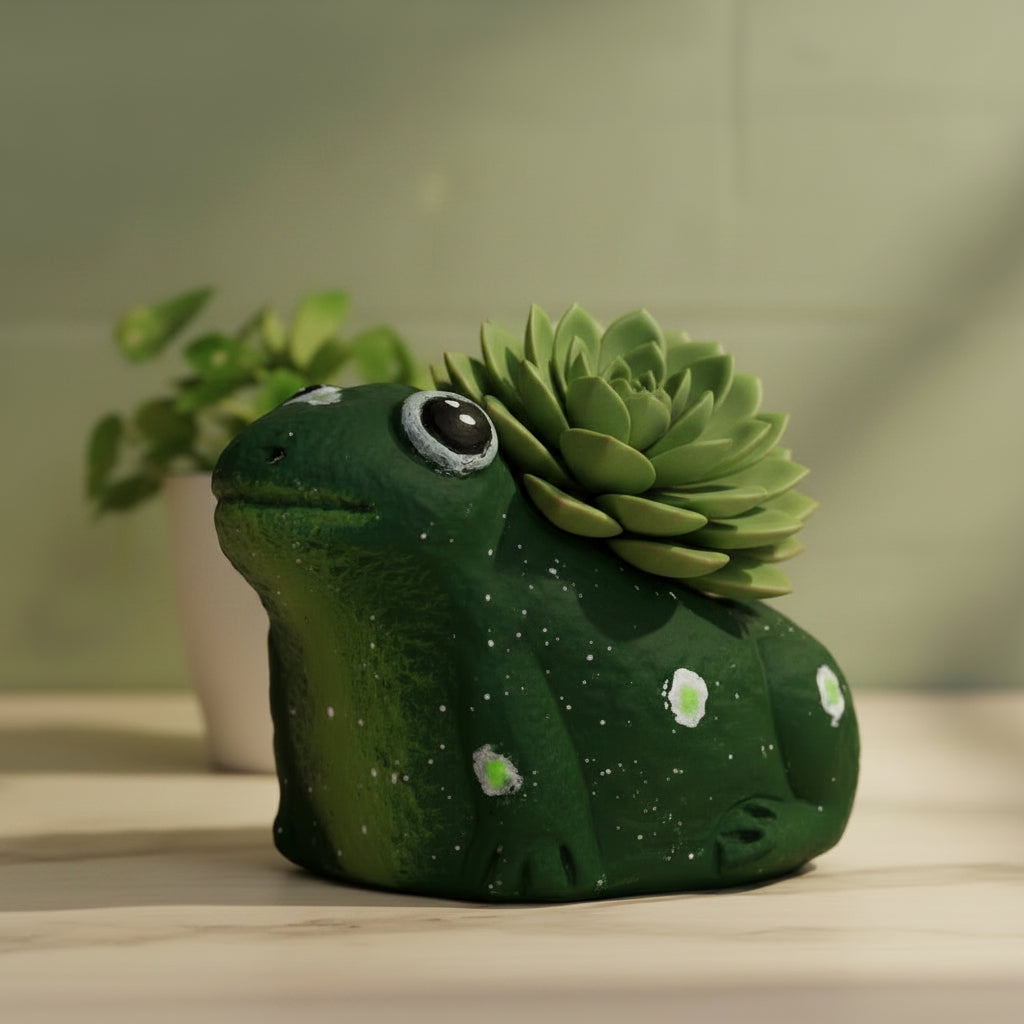Frog Clay Pot Planter