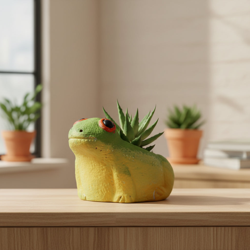 Frog Clay Pot Planter