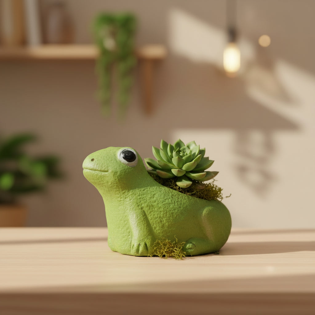 Frog Clay Pot Planter