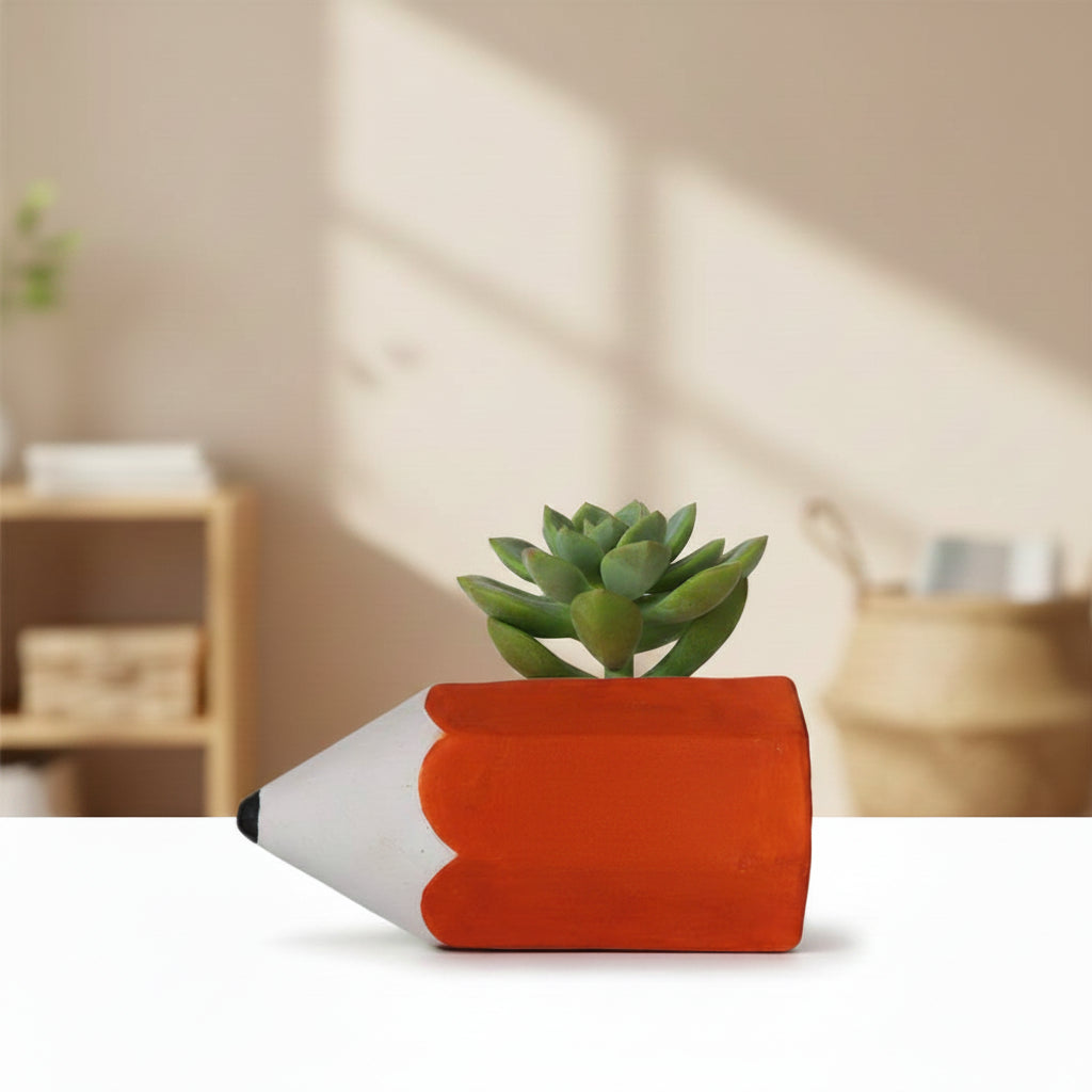 Pencil Clay Pot Planter