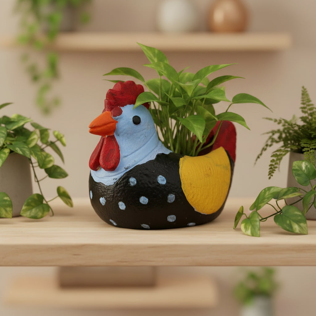 Hen Clay Pot Planter