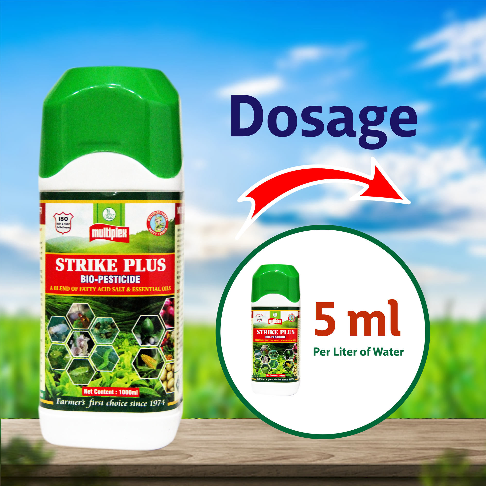 Multiplex Strike Plus (Bio Pesticide) Dosage