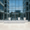 FRP Small Square Planter – White