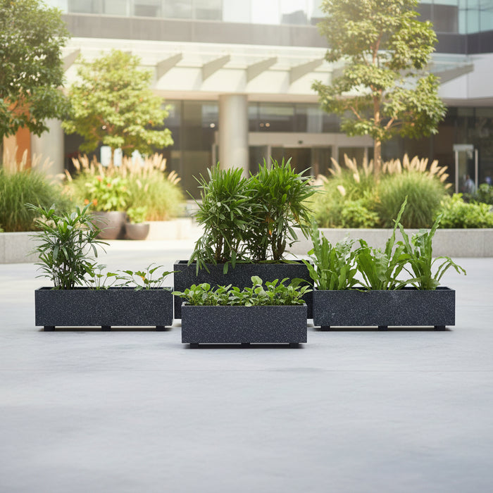 FRP Long Rectangular Planter – Black