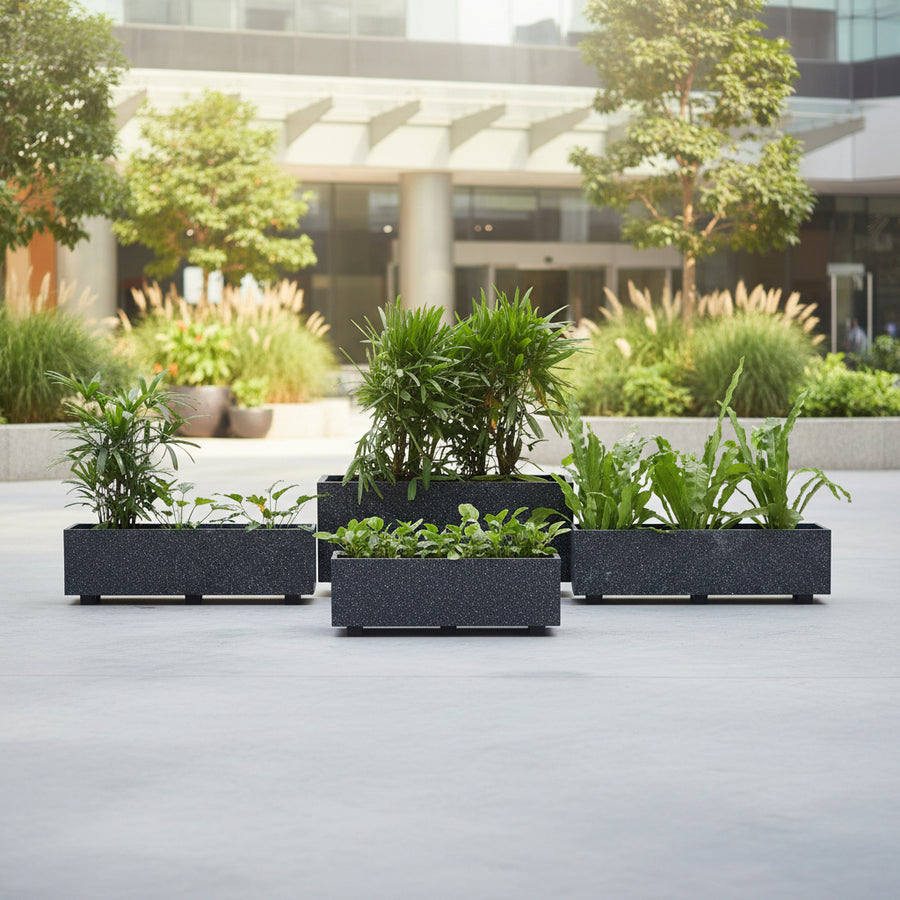 FRP Long Rectangular Planter – Black