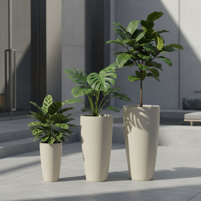 FRP Tall Tapered Planter – White