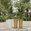 FRP Tall Tapered Planter – White & Gold