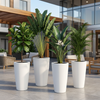 FRP Tall Square Tapered Planter – White