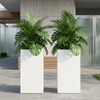 FRP Square Tapered Planter – White