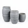 FRP Textured Round Planter – Grey
